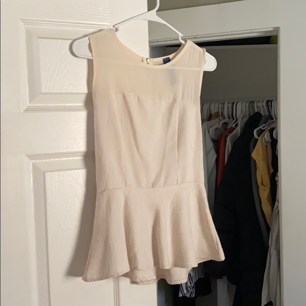 Cream Taut Waist Top